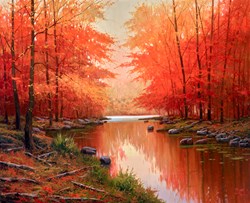 Remanso en Otoño by Miguel Peidro - Original Painting on Stretched Canvas sized 29x24 inches. Available from Whitewall Galleries